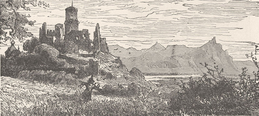 GERMANY. Ruins of Godesberg 1903 old antique vintage print picture